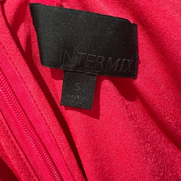 INTERMIX Pink Asymmetrical Ruffled Cocktail Dress - Picture 5 of 6